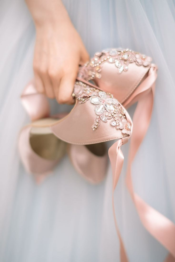 Rose Gold Bridal Shoes for Blush and Rose Gold Wedding Theme 2024