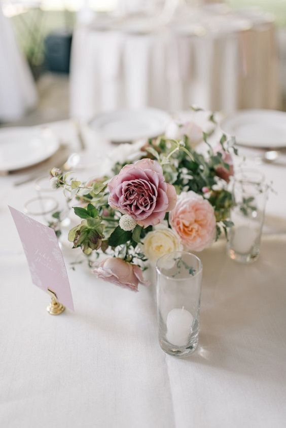 Wedding Table Centerpieces for Mauve and Blush Wedding Colors for 2024