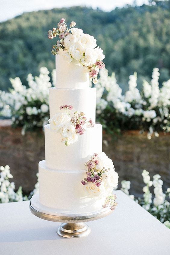 Wedding Cake for Mauve and White Wedding Colors for 2024