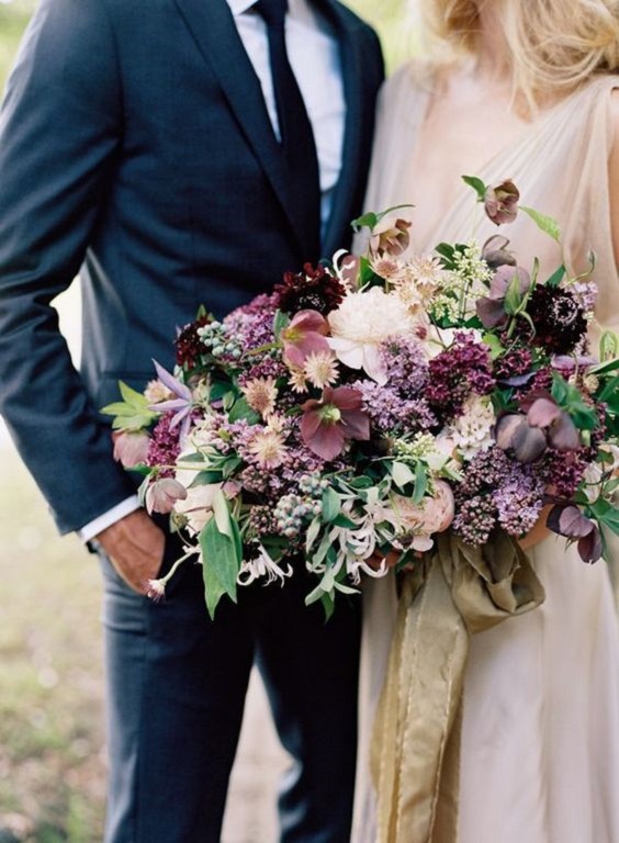 Wedding Bouquets for Mauve and Purples Wedding Colors for 2024