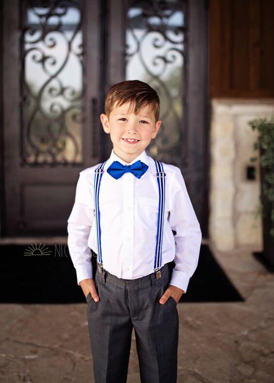 Ring Bearer for royal blue and silver metallic winter wedding