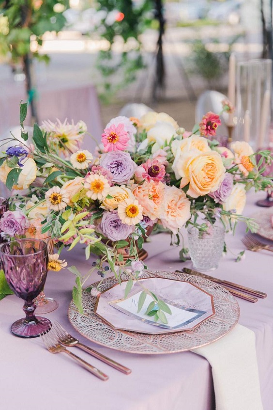 centerpieces for 8 popular may wedding color ideas 2024 lavender and yellow wedding
