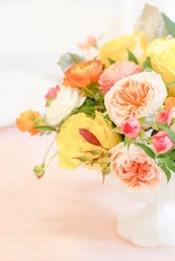 coral yellow orange centerpiece for 8 popular may wedding color ideas 2024 coral yellow and orange wedding
