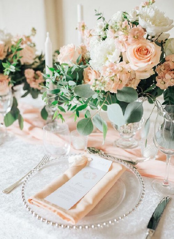 blush pink tablecloth for 8 popular may wedding color ideas 2024 sage and blush wedding