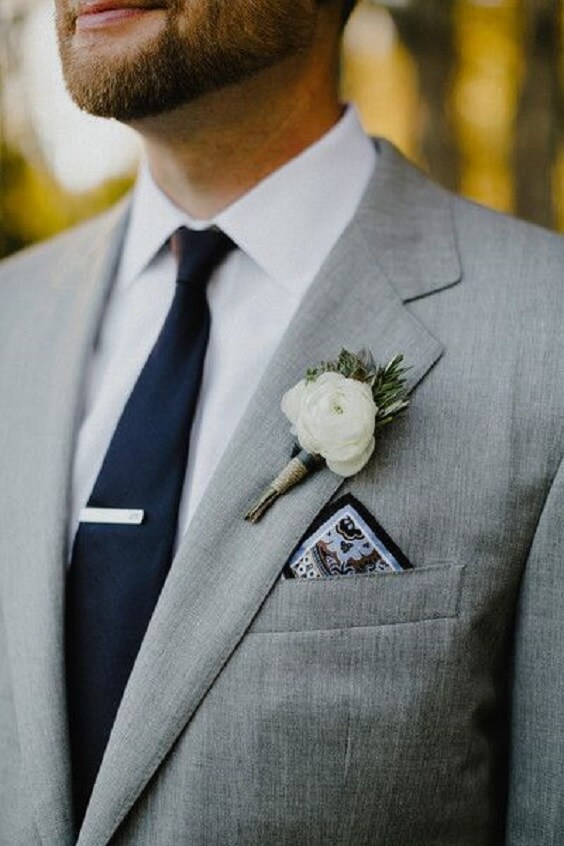 Grey Suit for Navy blue and Grey Winter wedding