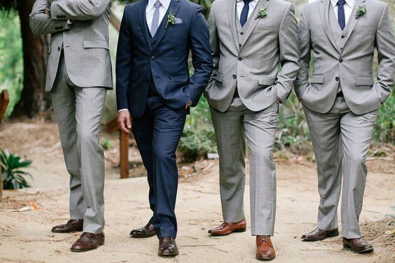 Navy and Grey Suit for Navy blue and Grey Winter wedding