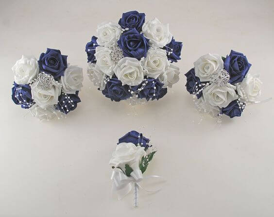 Wedding bouquets for Navy blue and Grey Winter wedding