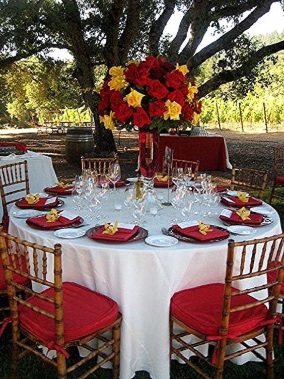 wedding reception table for 8 awesome sunflower wedding color ideas 2024 red