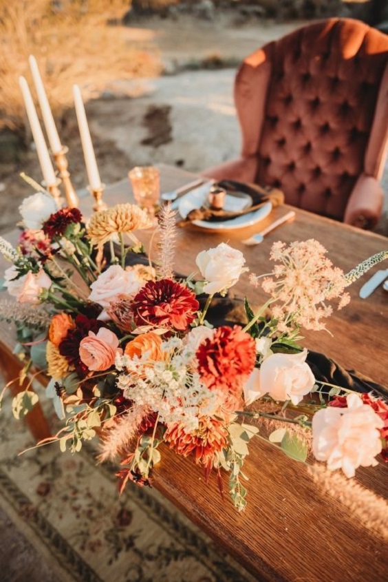 Wedding Table Decorations for Rust and Khaki Rustic Themed Wedding 2024