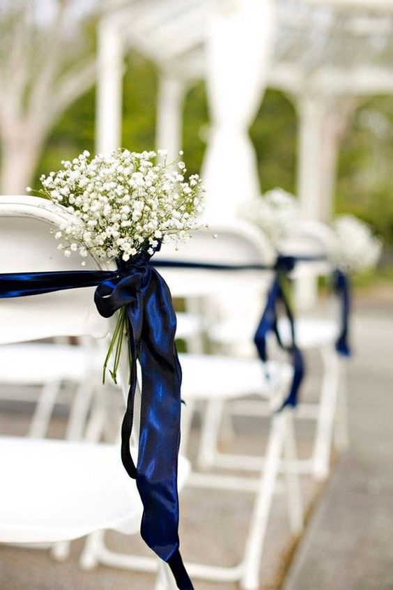 Wedding Aisle Markers for Navy Blue and Grey Rustic Themed Wedding 2024