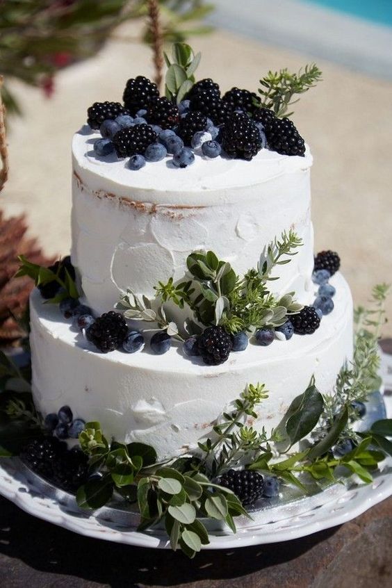 Wedding Cake for Navy Blue and Grey Rustic Themed Wedding 2024