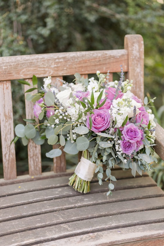 Wedding Bouquets for Shades of Lilac Rustic Themed Wedding 2024