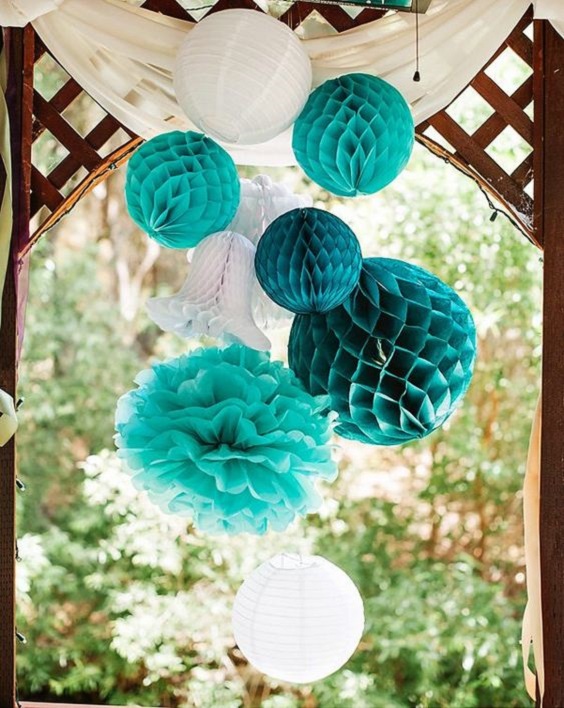 Teal and White Wedding Decorations for White and Light Grey Wedding Color Combos 2024