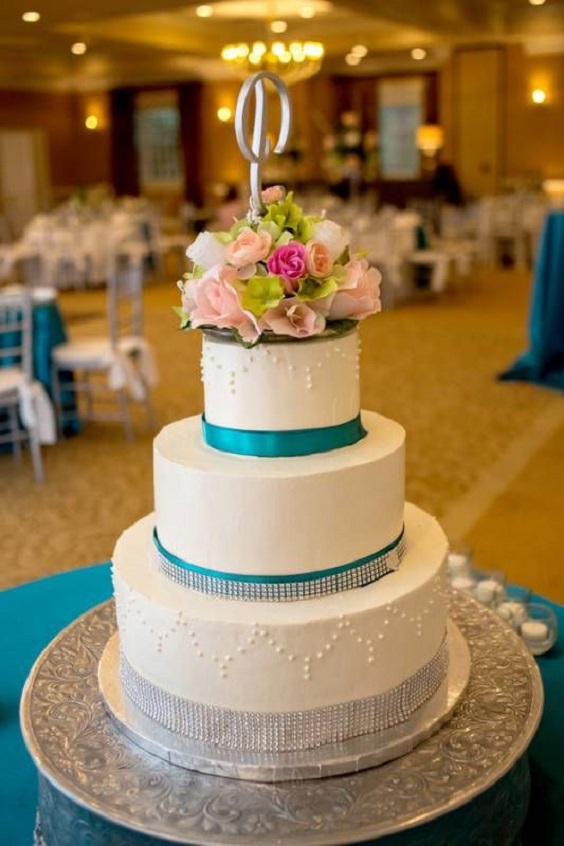 Wedding Cake for for Teal and Pink Wedding Color Combos 2024