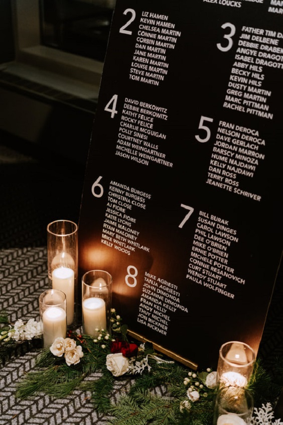 wedding seating chart for 8 black wedding color ideas 2024 red black white