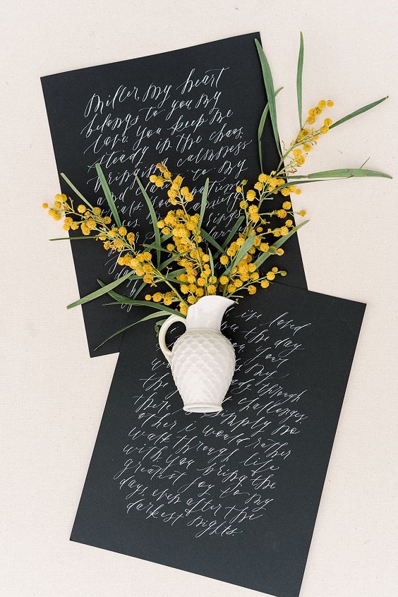 black invitations for 8 black wedding color ideas 2024 yellow black white