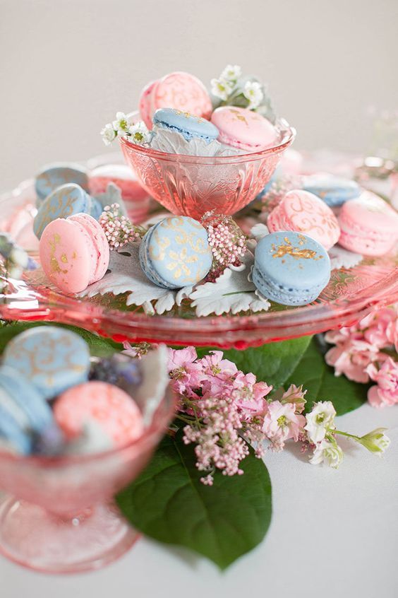 Wedding Biscuits for Dusty Blue and Blush Wedding Color Combos 2024