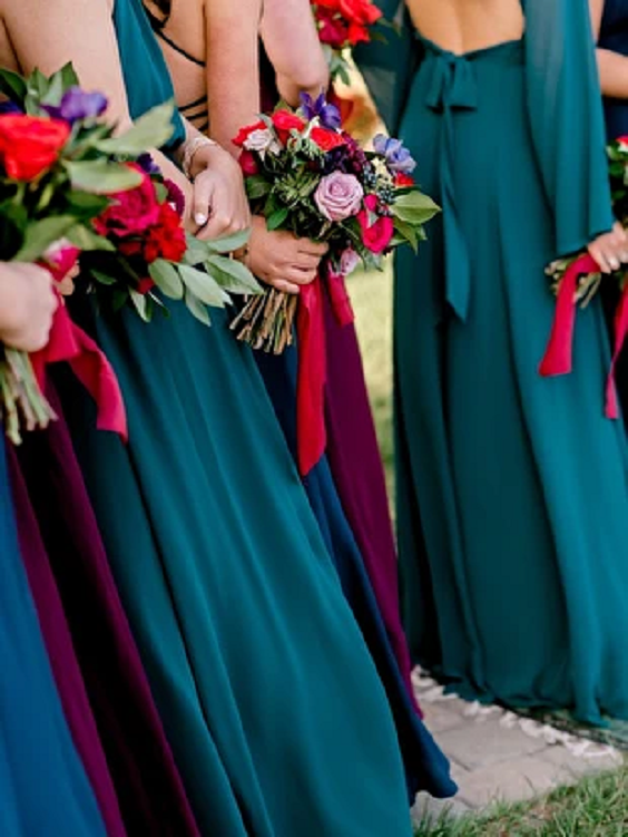 jewel tones bridesmaid dresses for 8 jewel tones wedding color ideas 2024 navy blue red purple 2