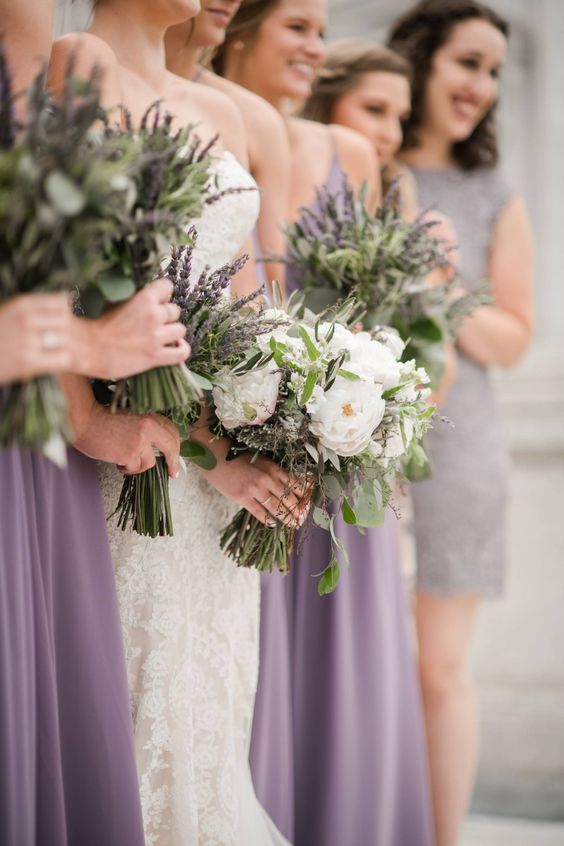 Lavender Wedding Bouquets for Lavender and Light Grey October Wedding Color Palettes 2024