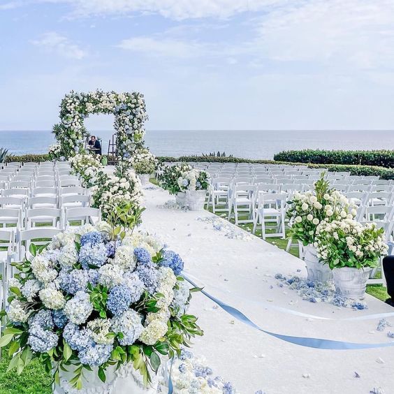 Blue Wedding Ceremony Decorations for Shades of Blue Beach Wedding Color Combos 2024
