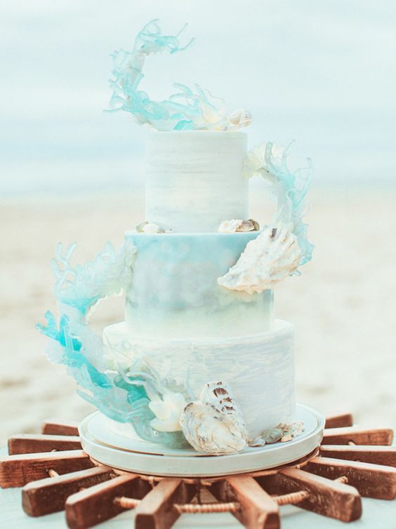 Wedding Cake for Mint Green and Pink Beach Wedding Color Combos 2024