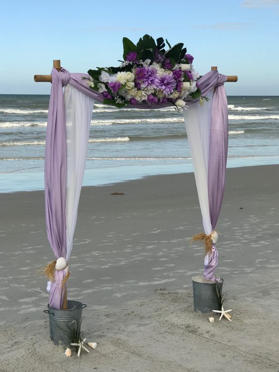 Wedding Ceremony Decorations for Shades of Purple Beach Wedding Color Combos 2024