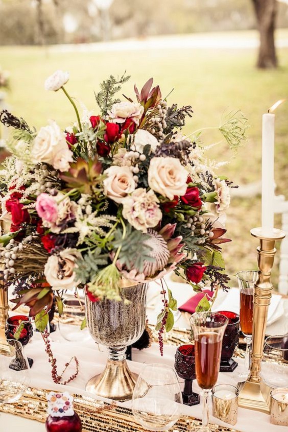 Wedding Table Decorations for Burgundy, Blush Pink and Gold November Wedding Color Palettes 2024