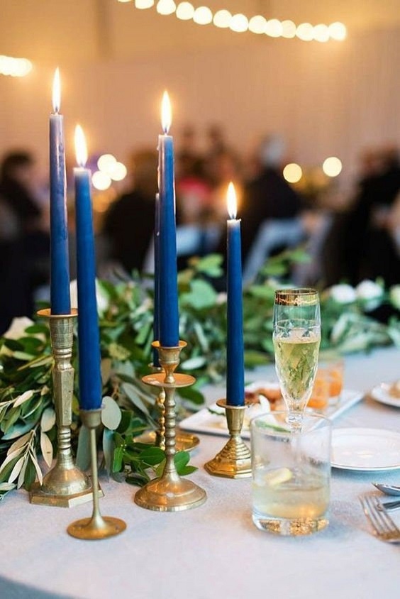 royal blue wedding candles and gold wedding candle stands for royal blue wedding colors 2024 royal blue and gold