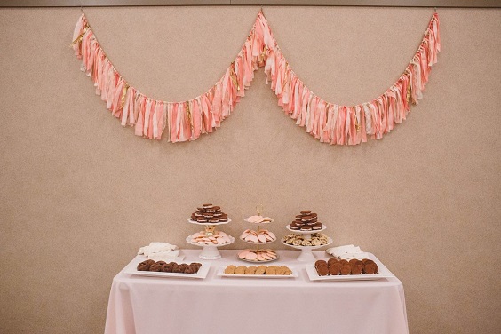 brown and pink wedding dessert for december wedding colors 2024 rose gold brown and pink