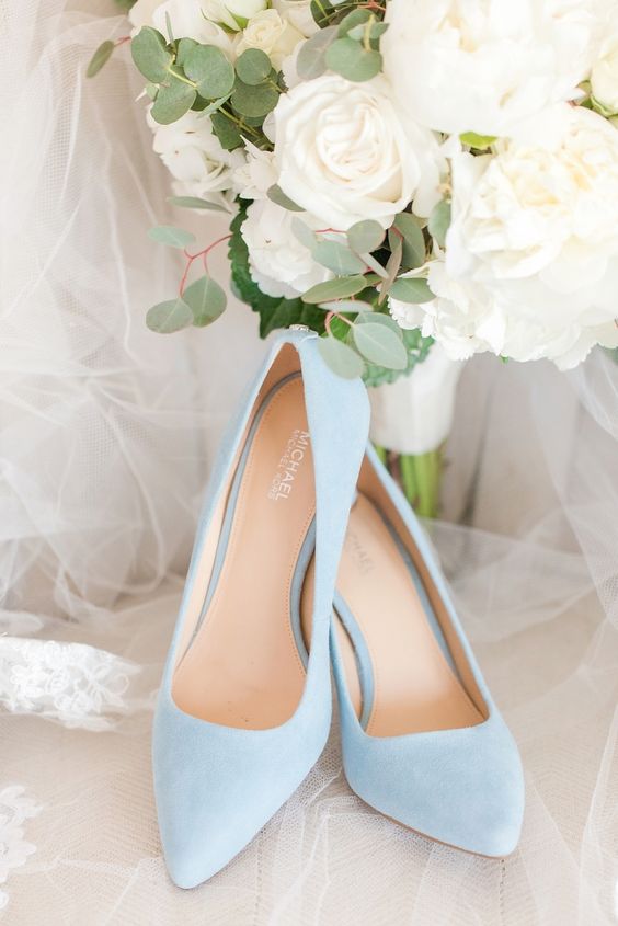 ice blue bridal shoes for december wedding colors 2024 shades of blue