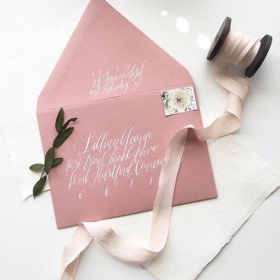 Wedding invitations for Dusty rose pink wedding