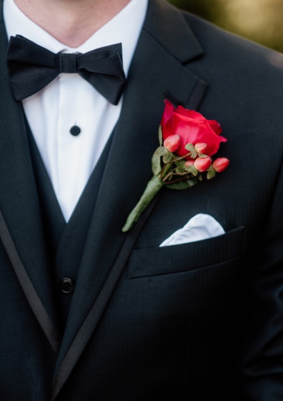 Black Groom Suit for Red and Black Wedding Color Combinations 2024