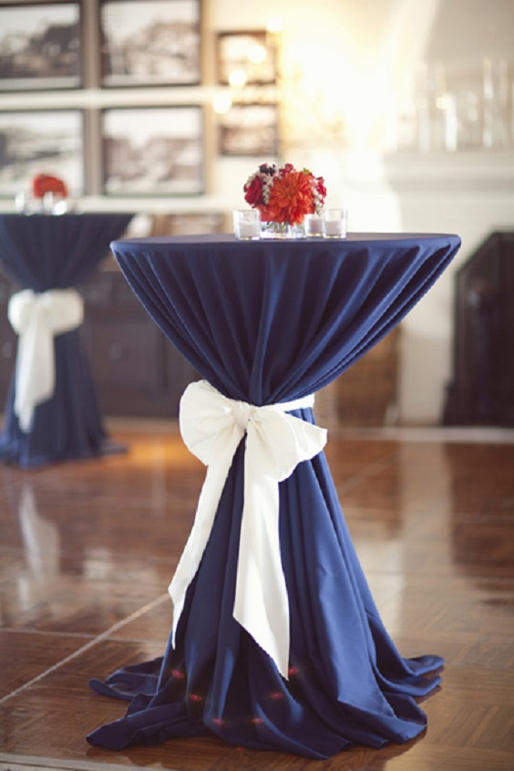 Navy Blue Table Cloth Red Centerpieces for Red and Navy Blue Wedding Color Combinations 2024
