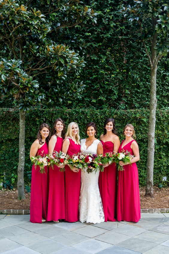Red and Navy Blue Wedding Color Combinations 2024, Red Bridesmaid Dresses