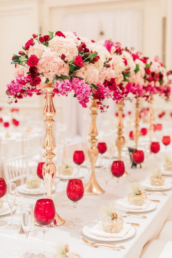 Red and Pink Wedding Table Decorations for Red and Pink Wedding Color Combinations 2024