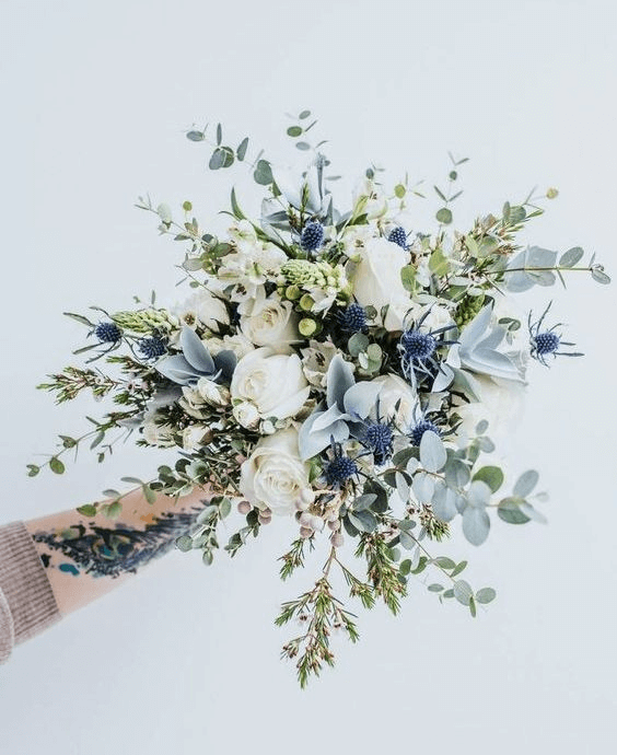 light blue dark blue and white wedding bouquets for march wedding colors combos for 2024 ice blue and white