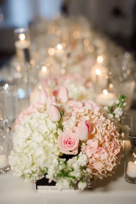 light pink and white wedding table flowers for march wedding colors combos for 2024 pastel pink and white