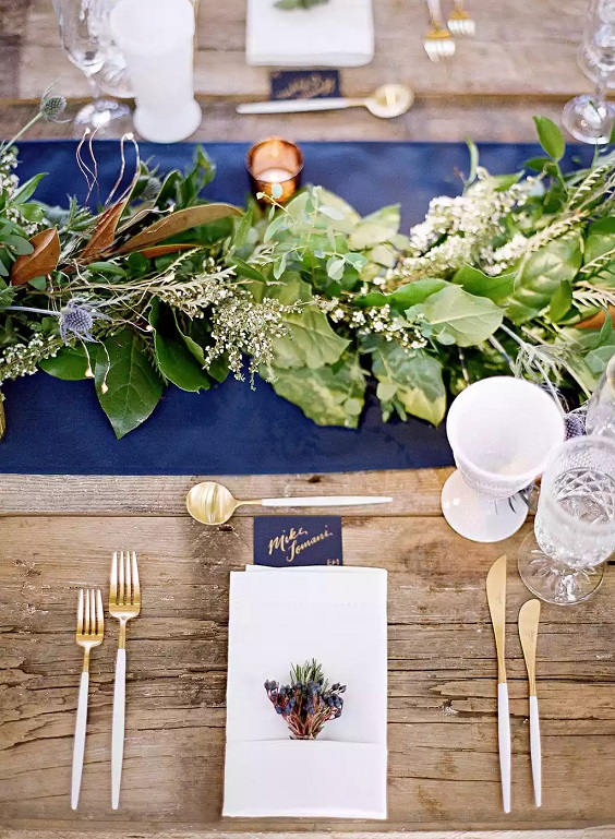 navy blue wedding table runner gold wedding drinkware for january wedding colors for 2024 navy blue gold and white