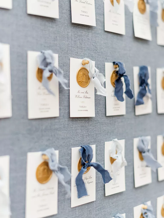 Escort Cards for Shades of Blue Wedding Color Palettes 2024