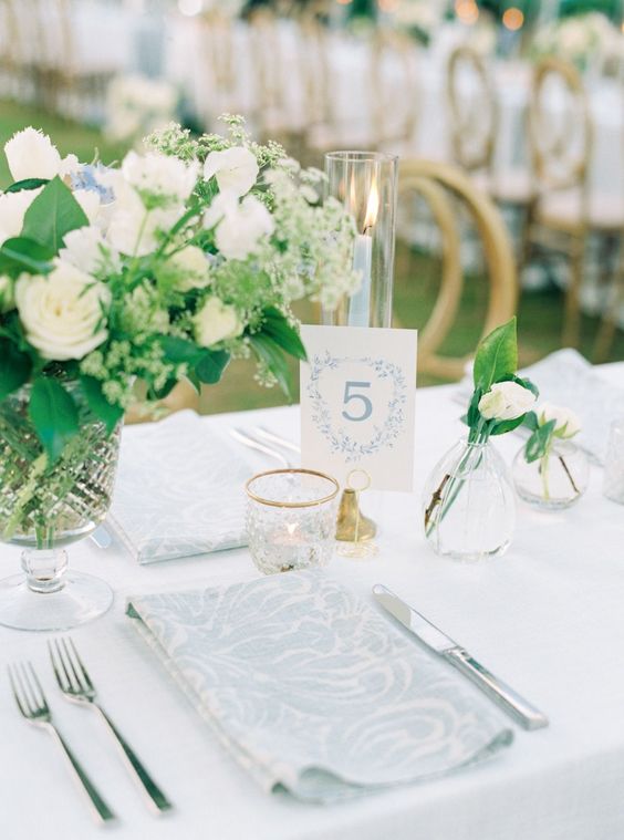Wedding Table Decorations for Shades of Blue Wedding Color Palettes 2024