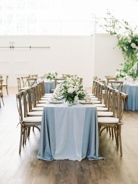 Dusty Blue Table Cloth for Dusty Blue Wedding Color Palettes 2024