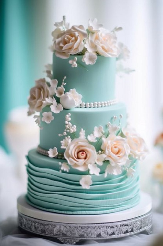 Tiffany Blue Wedding Cake for Tiffany Blue Wedding Color Palettes 2024