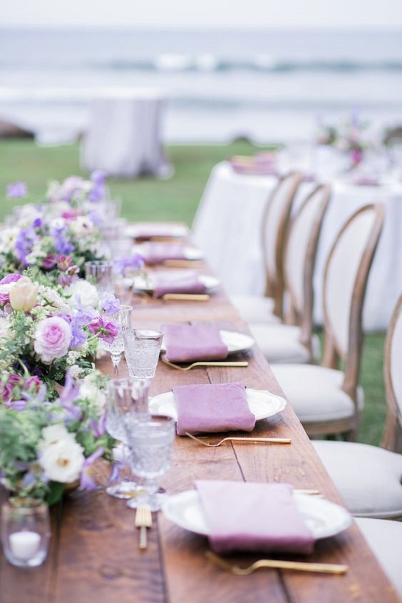 Lilac Napkins, Lavender and Blush Centerpieces for Lilac, Lavender and Blush June Wedding Color Palettes for 2024