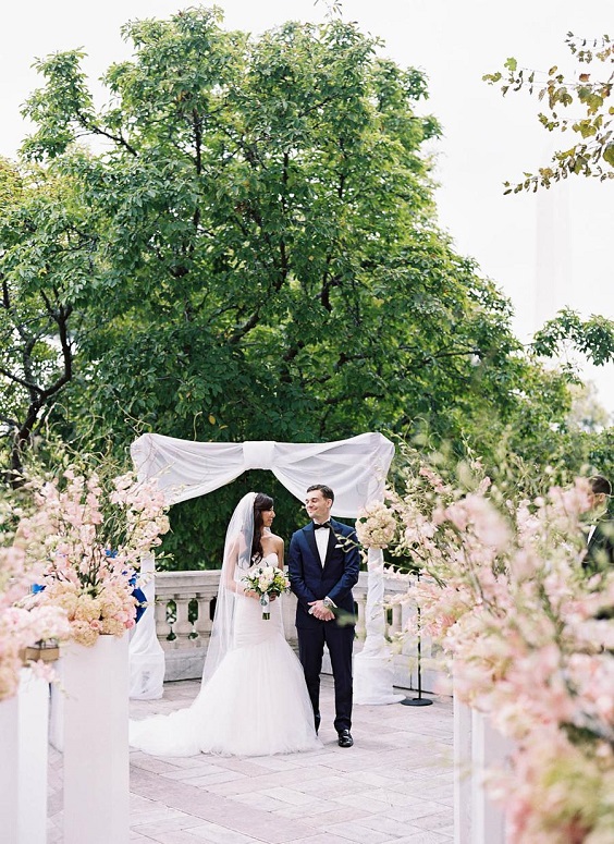 blush flower wedding aisle  for emerald green and gold wedding colors emerald gold and blush