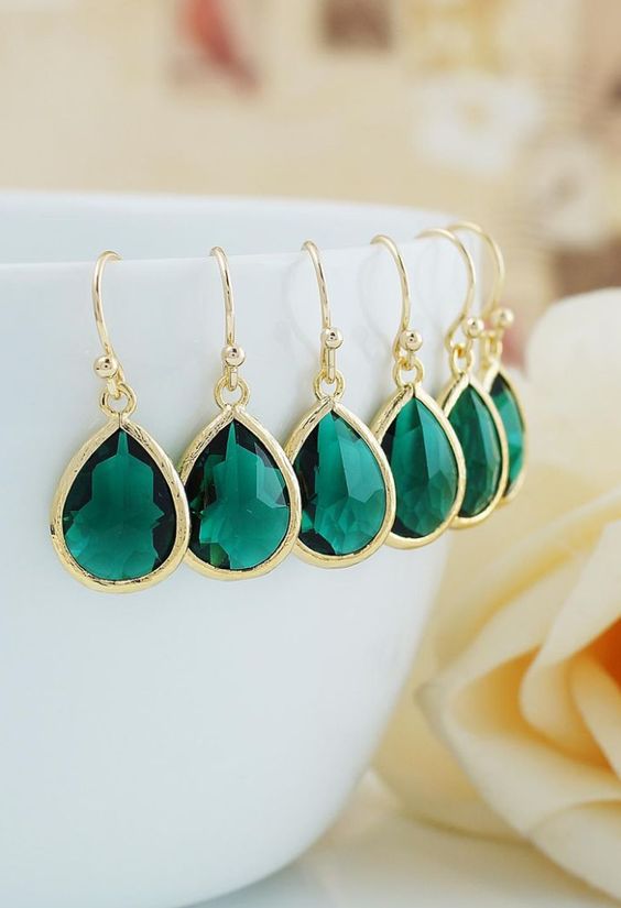 emerald and gold wedding earrings for emerald green and gold wedding colors emerald gold and dusty rose