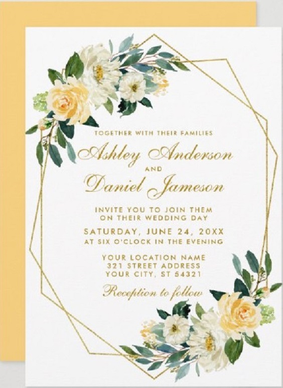 emerald and yellow wedding invitation for emerald green and gold wedding colors emerald gold and yellow