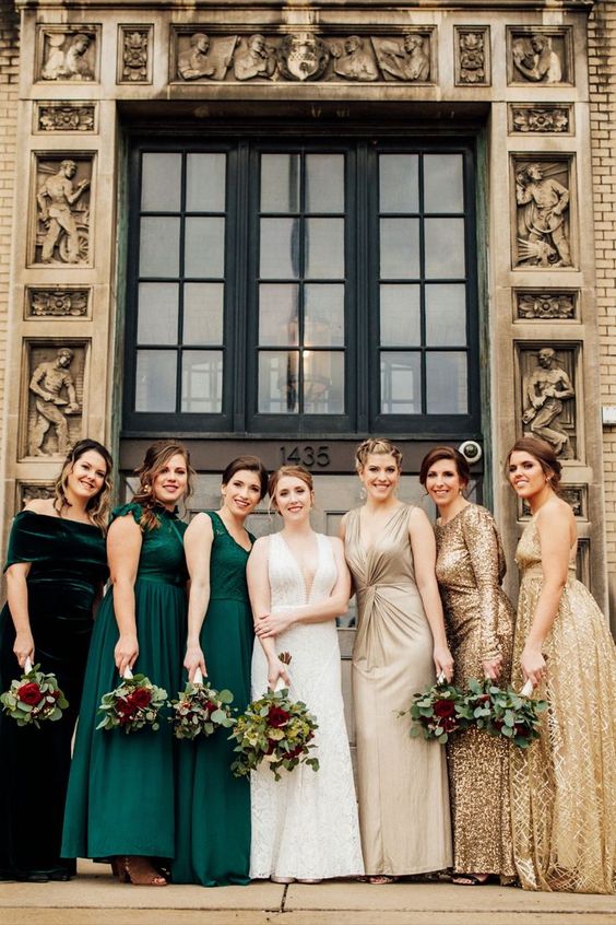 emerald and gold bridesmaid dresses white bridal gown for emerald green and gold wedding colors emerald gold and black