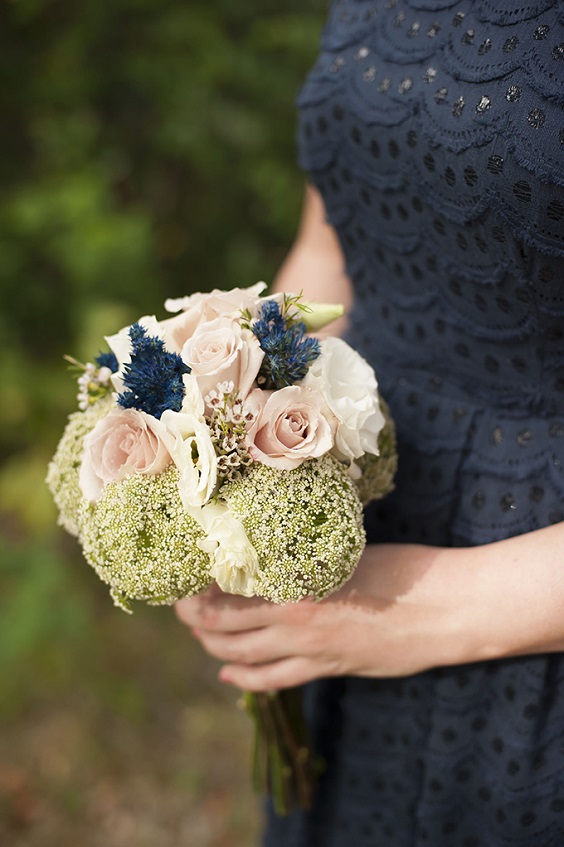 navy and blush floral bouquets for country wedding colors for 2025 navy blue blush and brown
