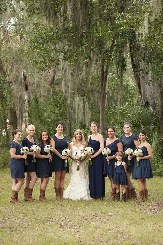 navy blue bridesmaid dresses white bridal gown for country wedding colors for 2025 navy blue blush and brown