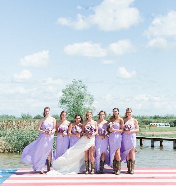 orchid bridesmaid dresses white bridal gown cowboy boots for country wedding colors for 2025 navy blue blush and brown